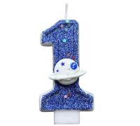 Candele di compleanno, Candeline con numeri per torte di compleanno,Candele per torta blu con decorazioni di pianeti spaziali - Novità candele decorative, decorazioni per feste a tema riunioni per for