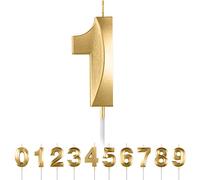 Candele di compleanno con numeri 1, candele di compleanno in oro, 3D, a forma di diamante, numero 0, 1, 2, 3, 4, 5, 6, 7, 8, 9, decorazione per torte, matrimoni, compleanni, anniversari