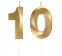 Candele di compleanno con numeri 10, candele di compleanno, decorazione per torte 3D, decorazione per torte di compleanno, feste, matrimoni, feste aziendali, anniversari, decorazione per torte di