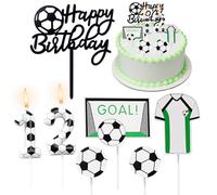 Candele di Compleanno, con numeri, 12, decorazione per feste di Compleanno, per bambini, decorazione per torte di calcio, 12 compleanno, decorazione per torte