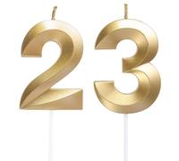 Candele di compleanno con numeri 23/32, candele di compleanno dorate, candele a forma di numero, decorazione per torte 3D, decorazione per feste di compleanno, matrimoni, feste aziendali, anniversari,