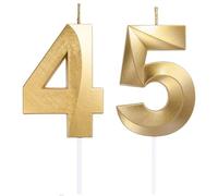 Candele di compleanno con numeri 45/54, oro compleanno, candele numeriche, decorazione per torte 3D, decorazione per feste di compleanno, matrimoni, feste aziendali, anniversari, compleanno, numero 45