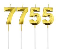 Candele di compleanno con numeri 57/75, candele di compleanno dorate, candele a forma di numero, decorazione per torte 3D, decorazione per feste di compleanno, matrimoni, feste aziendali, anniversari,