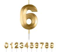 Candele di compleanno con numeri 6, candele di compleanno, 3D, a forma di diamante, numero 0, 1, 2, 3, 4, 5, 6, 7, 8, 9, decorazione per torte, matrimoni, compleanni, anniversari