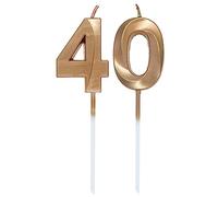 Candele di Compleanno Numero,Candele Decorazione di Topper Torta Buon Compleanno,per Festa Nozze Anniversario Celebrazione Forniture,40 anni (Champagne)