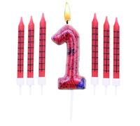Candele Di Compleanno Spiderman,Candela Numero 1 Con 6 Pezzi Candele Lunghe Da Candele Di Compleanno Per Torta Per Ragazze Ragazzi Decorazioni Per Feste Di Compleanno