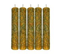 Candele di Miele e Ruda, 5 Unità, 10 cm, Attira abbondanza e pulisce le energie negative