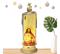 Candele Di Preghiera Cattoliche - Candela Senza Fiamma Per La Preghiera Della Serenità | Candele Religiose Festive A LED Da 18,3x6,3 Cm, Candela Di Preghiera Devozionale, Candele Religiose A LED, Cand