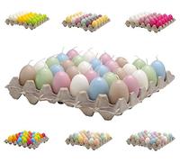 Candele d'uovo di alta qualità con uova di Pasqua - Mix colorato - Candele d'uovo Pasqua - Decorazione (mix di colori (3), altezza: 6 cm (30 pezzi)