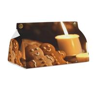 Candele e omini di pan di zenzero copertura scatola di fazzoletti moderna in pelle PU custodia elegante di fascia alta organizer per carta facciale dispenser per bagno Vanity bancone comodino