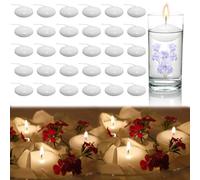 Candele galleggianti, 30 pezzi, colore bianco, candele galleggianti, senza fumo, 3,8 x 1,5 cm, candele galleggianti bianche per la decorazione, candele ad acqua per matrimoni