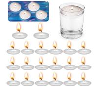 Candele galleggianti bianche metallizzate, 20 candele galleggianti, candele galleggianti dorate, candele galleggianti non profumate, candele tealight per la piscina di nozze, San Valentino, feste