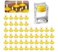 Candele galleggianti, gialle, 50 pezzi, candele galleggianti, candele galleggianti, candele galleggianti, candele non profumate, candele tealight per la piscina di nozze, San Valentino, decorazioni