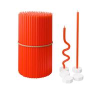 Candele in cera d'api pura per la casa - 200 candele sottili e alte + 5 supporti, combustione prolungata, per preghiere in chiesa, Hanukkah, torta di compleanno, Natale e Avvento