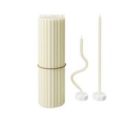 Candele in cera d'api pura per la casa - 40 candele sottili e alte + 2 supporti, combustione prolungata, per preghiere in chiesa, Hanukkah, torta di compleanno, Natale e Avvento