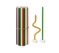 Candele in cera d'api pura per la casa - 40 candele sottili e alte + 2 supporti, combustione prolungata, per preghiere in chiesa, Hanukkah, torta di compleanno, Natale e Avvento
