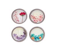 Candele in ceramica da 4 pezzi realizzate con burro chiarificato vegetale naturale e stoppino di cotone, candela profumata rotonda riutilizzabile