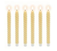 Candele LED a bastoncino, per candelabro e tavola, vera cera, set da 6