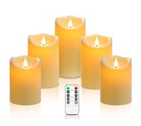 Candele LED di Da by, Senza Fiamma Altezza 10 cm × 2, 13,5 cm × 2, 16,5 cm × 1; Diametro 8 cm; Candela Batteria ultimo Stile 5PCS
