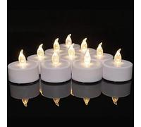 Candele LED lumino da 50 pezzi - Candele a LED senza fiamma realistiche e lucide, batteria a lunga durata di oltre 200 ore per matrimoni, festival, feste, decorazioni principali (bianco