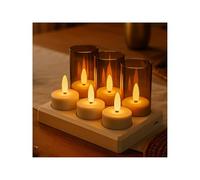 Candele LED Ricaricabili Tea Light con Telecomando, Timer e Base di Ricarica di MMOBIEL - 6 Pezzi Senza Fiamma Effetto USB Lumini LED per Casa, Tavolo, Matrimoni e Decorazioni Natalizie