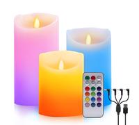Candele LED Senza Fiamma Bianco Caldo Multicolor Real Wax Pilastro Luce Candela