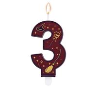 Candele Magiche a Tema Mago con Numeri, Decorazione per Torta di Compleanno con Candela a Tema Mago Colore Marrone per Bambini (3)
