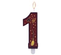 Candele Magiche a Tema Mago con Numeri, Decorazione per Torta di Compleanno con Candela a Tema Mago Colore Marrone per Bambini (1)