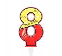 Candele Magiche di Compleanno a Tema, Decorazioni per Torte di Compleanno di 8 Anni, Decorazioni per Cupcake di Carta per Ragazzi e Ragazze