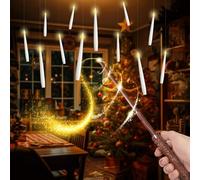 Candele magiche galleggianti con bacchetta telecomandata, confezione da 12 candele coniche a LED senza fiamma, funzionamento a batteria, con luce calda tremolante, per Halloween, streghe e maghi