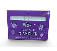 Candele magiche Ro Rox, candele rituali senza profumo per meditazione, manifestazione, purificazione, altare, stregoneria e pratiche pagane, 10 cm, confezione da 12, bianche