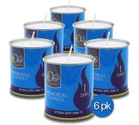 Candele Memoriali Ebraiche Kosher 6 Pezzi Yom Kippur 1 Giorno Yahrzeit 24 Ore