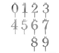 Candele metalliche per torta di compleanno, 12 pezzi | Set di 12 supporti, design numerico, base stabile che impedisce il ribaltamento, ideale per torte a strati
