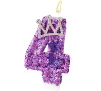 Candele Numeri Compleanno, Candele Compleanno Corona Farfalla Viola Decorazione Torta con Paillettes Addobbi per Feste di Anniversario (4)