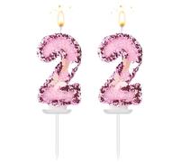 Candele Numeriche Compleanno, Farfalla Rosa Scintillante Candele di Compleanno Numeriche di Paraffina con Decorazioni di Paillettes Topper per Torta per Decorazione di Feste (22)