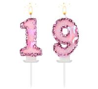 Candele Numeriche Compleanno, Farfalla Rosa Scintillante Candele di Compleanno Numeriche di Paraffina con Decorazioni di Paillettes Topper per Torta per Decorazione di Feste (19)
