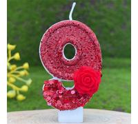Candele numeriche e alfabetiche da 0 a 9 creative, best seller, artigianali e fai da te per decorazione torta di compleanno, festa, tema di rose rosse e nuovi colori glitterati per celebrazioni e deco