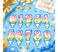 Candele numeriche grandi e colorate creative per decorazione torta, candele numeriche 0-9 per festa di compleanno, celebrazione e topper per cottura Cera