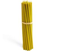 Candele per altare, in cera d'api, 35 pezzi, colore giallo, lunghezza 35,5 cm, diametro 17 mm, durata 410 min; naturale, antigoccia, senza fumo, qualità Chiesa sottile, in cera d'api n°7