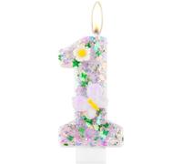 Candele per il primo compleanno, candele per il primo compleanno, candela viola numero 1 per torta, decorazione per torta con paillettes viola per ragazze e ragazzi a tema farfalla decorazioni per