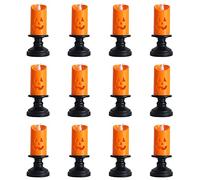 Candele per Lumini a LED,12 Pezzi Candele Zucca di Halloween a Batteria Azionate,Candela Tealight Elettrica,Colori Sfarfallio Luminosi Realistici Senza Fiamma Che Cambiano Luce,Feste Casa Decorazioni
