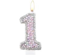 Candele per primo compleanno Macaron, candela viola rosa numero 1 per torta, candele di perle, decorazioni di compleanno a tema macaron, candela di compleanno per ragazze e ragazzi, forniture per
