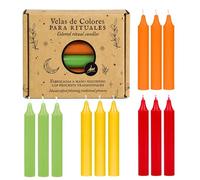Candele per rituali esoterici, confezione da 12 candele magiche artigianali, amore, denaro, pulizia, protezione, aprire sentieri, miele, candele colorate, 12 x 1,8 cm, candele di Mariano (Apri senti)