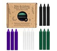 Candele per rituali esoterici, confezione da 12 candele magiche artigianali, amore, denaro, pulizia, protezione, aprire sentieri, miele, candele colorate, 12 x 1,8 cm, candele di Mariano (protezione)