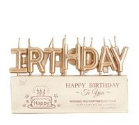 Candele per torte di compleanno, 13 pezzi, Happy Birthday, candele per torte metalliche, per compleanni, matrimoni, anniversari, decorazioni per torte, champagne