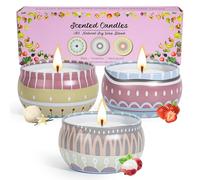 Candele Profumate, Confezione da 3 Regalo Set per Donne Candele di Soia per la Casa Profumata Regalo per Lei Compleanno Anniversario Festa Della Mamma Aromaterapia Yoga Bagno Confezione Regalo