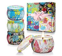 4 Pezzi Candele Profumate Regalo, 500g San Valentino Regalo Set Regalo Donna, Cera di Soia Naturale Brucia per 120 Ore, Festa della Mamma Idee Regalo, Regalo Donna Alleviare Lo Stress per Regalo