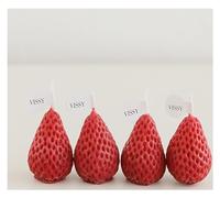 Candele profumate fatte a mano alla fragola, souvenir in cera di soia, ornamenti profumati creativi, candele a forma di mano, candele profumate(Red Strawberry Small 4pcs)