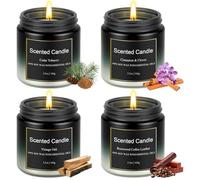 Candele profumate in barattoli di vetro, set di 4 candele profumate, set regalo di candele per aromaterapia realizzate con cera di soia naturale, piccoli regali di Candela per uomini, colleghi, Natale