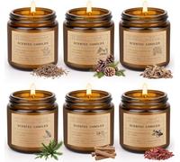 Candele profumate in vetro, set regalo per donne e uomini, con 6 candele profumate, fino a 20 ore di durata, 100 g di cera di soia, set di piccoli regali per compleanno, festa della mamma, festa del